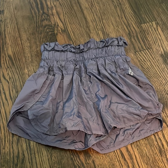 Women's Ruffled Gray Shorts - Picture 1 of 3
